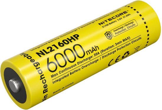 Nitecore NL2160HP 21700 Li-Ion Battery - 6000mAh - Rechargeable