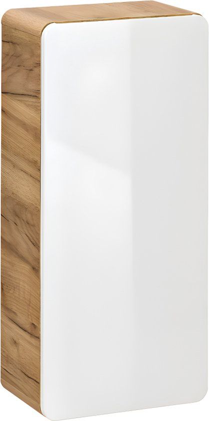 Badkamerkast ARUBA - Naturel en Wit - 22 x 35 x 75 cm