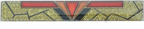 Geometrische bar broche Donker rood 1 cm Bijoux Metaal Vrouwen Broche Behave® Premium Classics