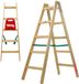 KADAX Houten ladder, bokladder tot 150 kg, opvouwbare schilderladder, dubbele trap ladder met stalen haken, elektricienieladder, staande ladder, huishoudladder (5 treden)
