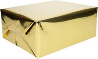 Shoppartners Goud metallic luxe folie papier inpakpapier/cadeaupapier - 4 rollen - 400 x 50 cm