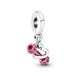 Pandora Passions Halter-bedel van sterlingzilver met transparant roze email