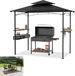 LARS360 Pavillon de jardin avec toit double noir