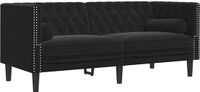 vidaXL Tweezitsbank Chesterfield-stijl fluweel zwart