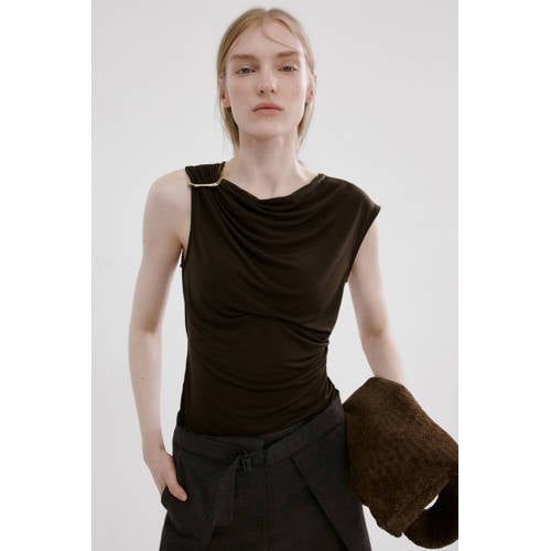 Mango asymmetrische top bruin