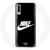 Nike Hoesje voor Samsung Galaxy A70 Logo witte achtergrond Zwart Maniacase
