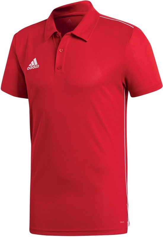 Adidas Core 18 Polo Heren Sportpolo - Maat S - Mannen - rood/wit