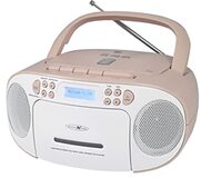 Reflexion CD-speler met cassette en DAB-radio voor net- en batterijvoeding (wit/roze)