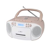 Reflexion CD-speler met cassette en DAB-radio voor net- en batterijvoeding (wit/roze)