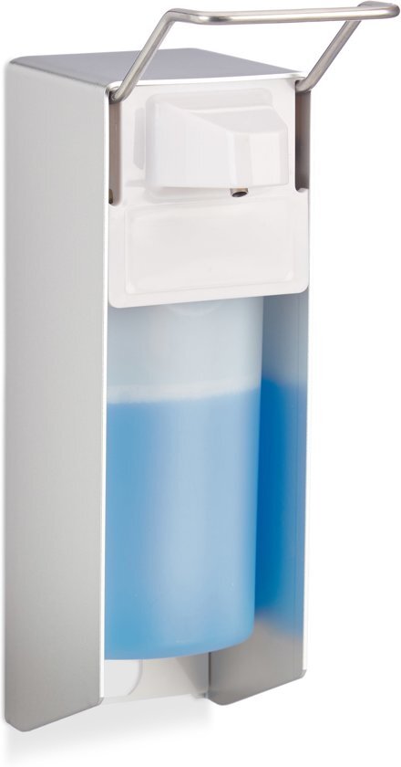 Relaxdays Zeepdispenser wand - 500 ml - zeeppompje - desinfectiemiddel dispenser