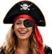 Rubies Carnaval verkleed hoed voor een Piraat - zwart - heren/dames - met een ooglapje
