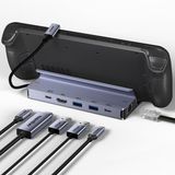 Benfei 6-in-1 Hub - Geschikt Als Steam Deck Dock - 4K 60Hz HDMI - 100W PD - 1000 Mbps RJ45 - USB C 5 Gbps - 2x USB 3.0 5 Gbps