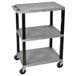 Luxor Wagen gerecycled kunststof - 3 plateaus - Hoogte 108 cm - Draagvermogen 180 kg