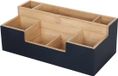 Merkloos Relaxdays Bureau organizer - 7 vakken - bamboe - zwart