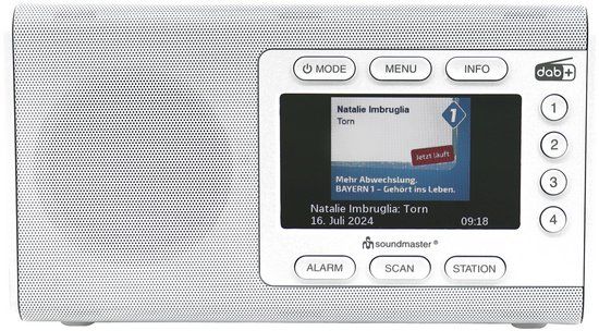 Soundmaster DAB900WE Draagbare DAB+/FM Radio met Bluetooth en 4.3" Kleurendisplay - Wit