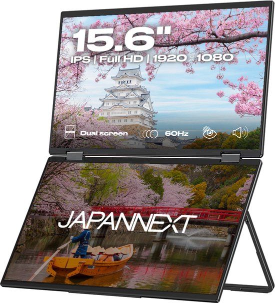JAPANNEXT Dual Portable Monitor 15.6" (x2) IPS Full HD (1920x1080)
