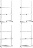 vidaXL Bandenrekken 3-laags Staal Zilverkleurig 110x40x200 cm