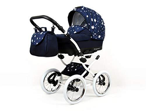 SaintBaby Kinderwagen 3in1 Retro Autostoeltje Buggy Isofix Nostalgica By Navy Blue Star 3in1 met autostoeltje