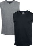 R.E.D. by EMP R.E.D. Rock-Engineered Design Zwarte/donkergrijze basic tanktops - Heren - L