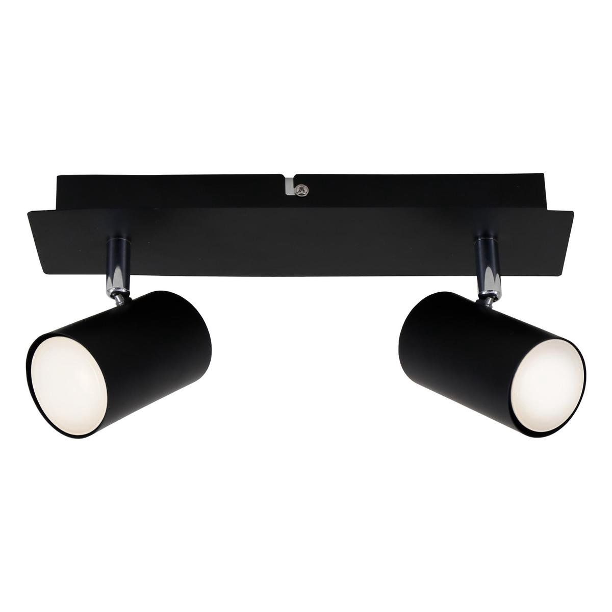 Briloner Leuchten RUN Plafondlamp - 2-lichts - Spots kantelbaar - GU10 - Zwart