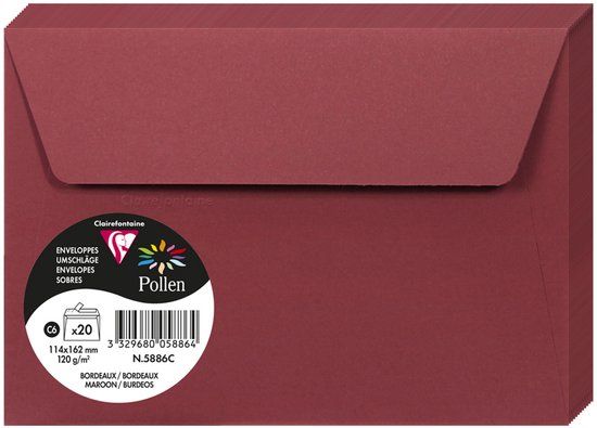Clairefontaine Stuifmeel Enveloppen C6 Wit