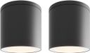LEDVION - 2X LED Opbouwspot, Zwart ø90mm, IP54, GU10