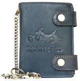 Portefeuille en cuir avec chaîne et thème de moto