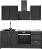 Vicco Eenpersoonskeuken Fame-Line, Anthrazit-Gold Landhaus/Antraciet, 190 cm, WB Marmer