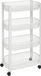 5Five Keuken/badkamer trolley 4 laags - L46 x B25 x H79 cm - wit - kunststof - met wielen - opberg mandjes/bakjes