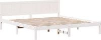 vidaXL Bedframe Wit 200 x 200 cm Massief Grenenhout