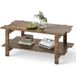 Coast table basse - 2 niveaux - avec étagère de rangement - noyer/noir - 115 x 59 x 46 cm