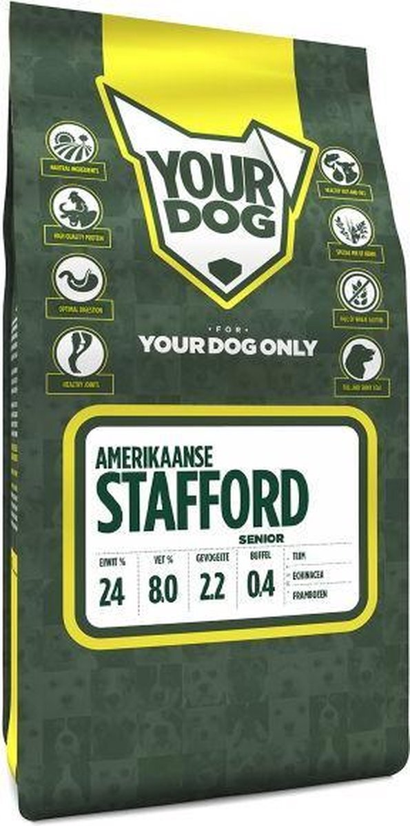 Yourdog Senior 3 kg amerikaanse stafford hondenvoer