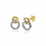 ZINZI Boucles d'oreilles en argent plaqué or avec zircone blanche ZIO2045Y