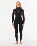 Rip Curl WMS Dawn Patrol Chest Zip 4/3mm - Zwart/Roze