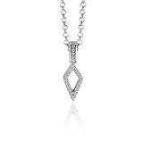 ZINZI zilveren hanger vliegervorm met witte zirconia's 20mm