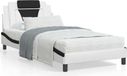 Maison Exclusive - Cadre de lit Viana sans matelas blanc et noir 100x200 cm similicuir