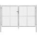 vidaXL Porte de Jardin Portillon de Jardin Portail de Jardin Portail de Clôture de Patio Barrière de Terrasse Extérieur Acier Galvanisé 306x200 cm