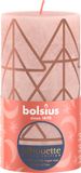 Bolsius Bougie rustique sapin de Noël Misty Pink - 13 cm / ø 7 cm