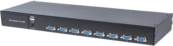 Intellinet Modular 8-Port VGA KVM Switch, For Use with Product Numbers For Use with Product Numbers 507622, 507738, 507981, 507998, 508025, 508032, 508049 & 508056 (Euro 2-pin plug)