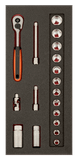 Bahco Foaminlay Fit&Go 1/3 met doppen en toebehoren 3/8" - 18-delig