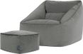 icon - Natalia XL Zitzak Fauteuil met Poef - Fluweel - Houtskool