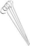 Merkloos Barbecuespiezen - 20x - Ring Handvat - Grillspiezen Vleespennen - Metaal - Zilver