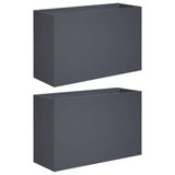 vidaXL Plantenbak 2 st Antraciet 80 x 30 x 40 cm Koudgewalst staal