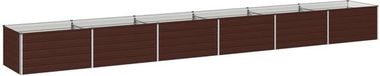 vidaXL Verhoogde Tuinbak Bruin 600 x 80 x 55 cm Gegalvaniseerd staal