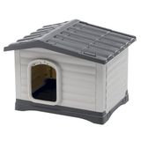 Ferplast DOGVILLA 60 SE Hondenhuis met vochtbestendige verhoogde bodem, vloeibaar morssysteem, afneembaar dak gemakkelijk te reinigen, ventilatierooster 58 x 48 x 44 cm