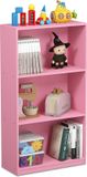 Furinno Basic boekenkast met 3 vakken, opbergrek, hout, roze, 23,5 x 55,25 x 100,33 cm