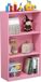 Furinno Basic boekenkast met 3 vakken, opbergrek, hout, roze, 23,5 x 55,25 x 100,33 cm