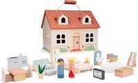 Woet® Maison de poupée portable en bois - Rose