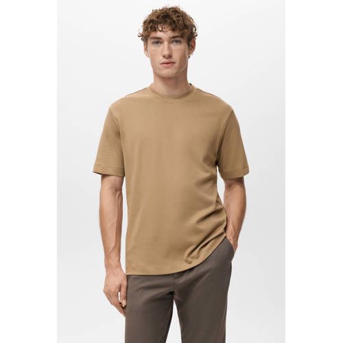 Mango Man regular T-shirt bruin
