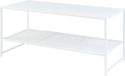 en.casa Table basse Ruokolahti avec étagère grillagée 102x43x46 cm blanc mat